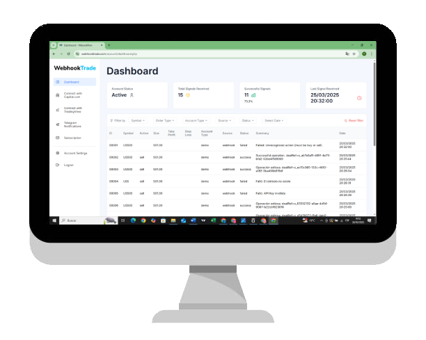 Illustration about WebhookTrade